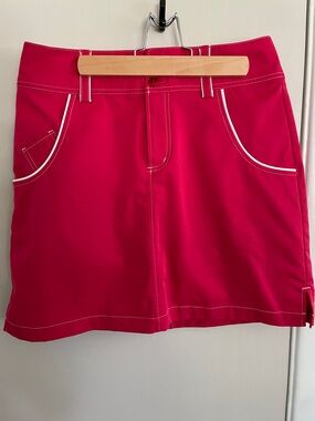 adidas Hot Pink Golf Skort with White Trim